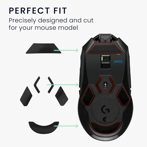 kwmobile Mouse Feet Sticker kompatibel mit Logitech G903 Ersatz Glider - Mausfüße passgenau - Maus Glides in Schwarz Bild 3