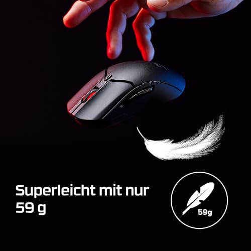 HyperX Pulsefire Haste 2 Mini Wireless Gaming-Maus – Ultraleicht (59g), RGB, 26K DPI, 100 Std. Akkulaufzeit, Bluetooth & 2,4 GHz, 6 Tasten, Weiß Bild 5