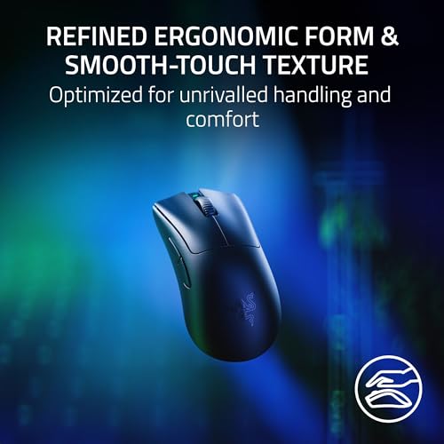 Razer DeathAdder V3 Pro Wireless Gaming Maus + Hyperpolling Wireless Dongle: 63g Ultra Lightweight - Focus Pro 30K Optical Sensor - Optical Switches Gen-3-5 Programmierbare Tasten - Schwarz Bild 5