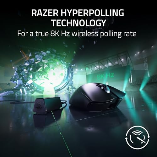 Razer DeathAdder V3 Pro Wireless Gaming Maus + Hyperpolling Wireless Dongle: 63g Ultra Lightweight - Focus Pro 30K Optical Sensor - Optical Switches Gen-3-5 Programmierbare Tasten - Schwarz Bild 6