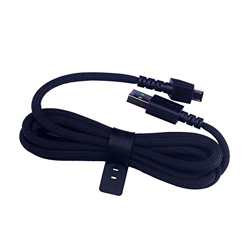 HUYUN USB-Ladekabel, kompatibel mit Naga Pro 20000 DPI & Basilisk & Viper Ultimate Hyperspeed Leichteste kabellose Gaming Maus (schwarz) Bild 2