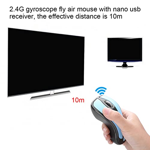 Tbest 6D Gyroskop 2,4 G Unermüdliche Optische Luftmaus USB-Empfänger für PC Box, Zubehör Tastatur, Maus und Demonstrationsstift (blau und schwarz) Bild 3