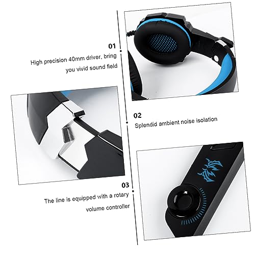 OSALADI Kabelkopfhörer Für Gaming Headset Für Pc Mit Adapter Leuchtendes Kopfhörer-Headset Kopfmontiert Für Computer Bild 2