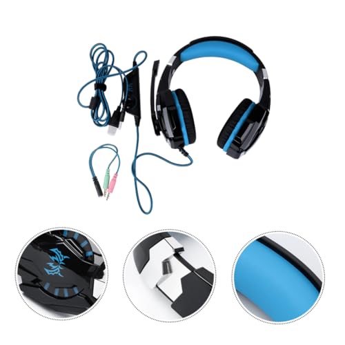 OSALADI Kabelkopfhörer Für Gaming Headset Für Pc Mit Adapter Leuchtendes Kopfhörer-Headset Kopfmontiert Für Computer Bild 5