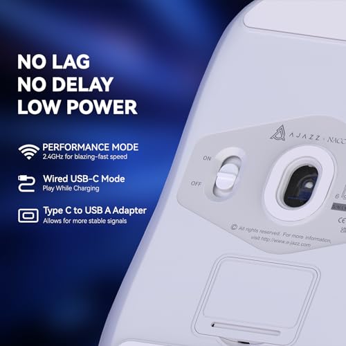 ATTACK SHARK AJAZZ AJ139PRO Kabellose Gaming-Maus, Ultraleicht (65g), PAW3395-Sensor, 26000 DPI, 4kHz, 2,4 GHz/USB C Wired E-Sport-Mäuse, 6 Programmtasten Taste, 700 Stunden Akkulaufzeit,PC/MAC – Weiß Bild 4