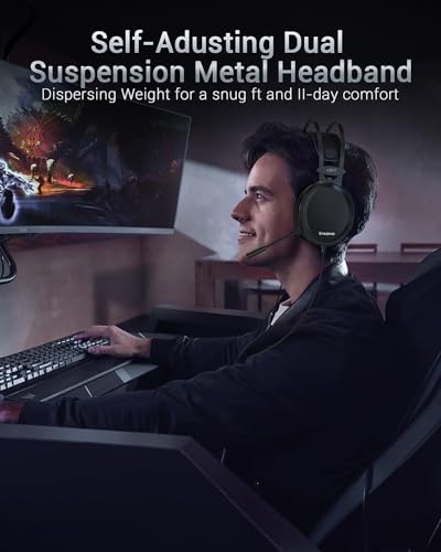 NUBWO N7 Gaming Headset für PS4, PS5, PC, Nintendo Switch, Xbox, Headset mit Mikrofon, Gaming Kopfhörer mit Mikrofon, Noise Cancelling Kopfhörer mit 3.5mm Klinke Schwarz Bild 3