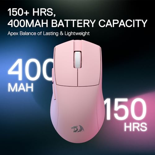 Redragon M916 PRO 3-Modus Wireless Gaming Maus, 49G Ultra-Leicht 26K DPI Maus mit Ergonomischem Natürlichem Griff, Voll Programmierbare Tasten, Software Unterstützt DIY Tastenbelegungen & DPI Bild 6