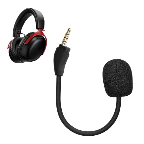 kwmobile Ersatz Kopfhörer Mikrofon kompatibel mit Kingston HyperX Cloud III Headset - Gaming Headphones Mikrofon mit 3,5 mm Klinkenstecker - Schwarz Bild 1