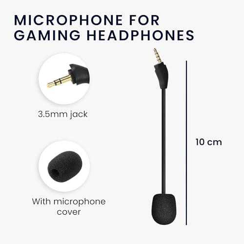 kwmobile Ersatz Kopfhörer Mikrofon kompatibel mit Kingston HyperX Cloud III Headset - Gaming Headphones Mikrofon mit 3,5 mm Klinkenstecker - Schwarz Bild 3