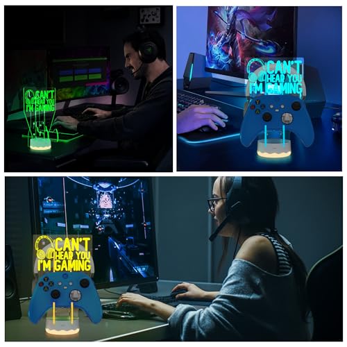 CoolGift Mart Light Up Headset und Controller Ständer, 16 Farben 3D LED Lichter Gamepad Kopfhörerhalter mit Fernbedienung, Game Controller Hänger für alle Universal Gaming PC Zubehör Bild 4
