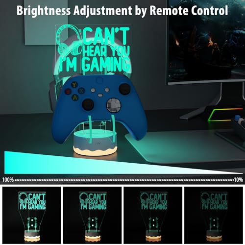 CoolGift Mart Light Up Headset und Controller Ständer, 16 Farben 3D LED Lichter Gamepad Kopfhörerhalter mit Fernbedienung, Game Controller Hänger für alle Universal Gaming PC Zubehör Bild 5