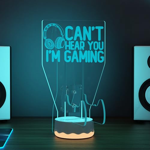 CoolGift Mart Light Up Headset und Controller Ständer, 16 Farben 3D LED Lichter Gamepad Kopfhörerhalter mit Fernbedienung, Game Controller Hänger für alle Universal Gaming PC Zubehör Bild 6