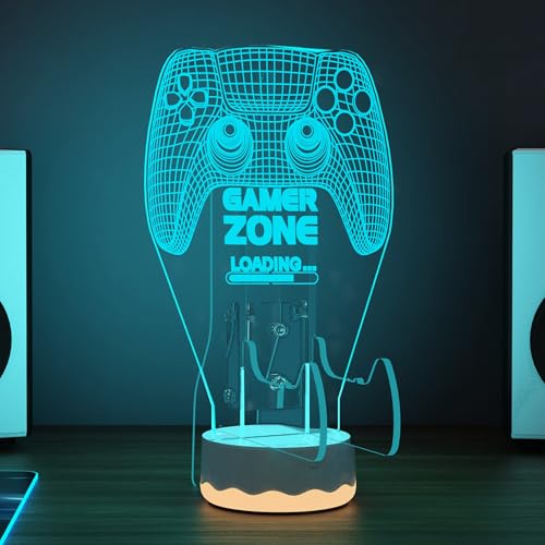 CoolGift Mart Light Up Headset und Controller Ständer, 16 Farben 3D LED Lichter Gamepad Kopfhörerhalter mit Fernbedienung, Game Controller Hänger für alle Universal Gaming PC Zubehör Bild 4
