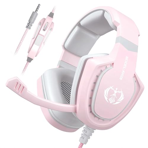 Pinkes Gaming-Headset für Mädchen und Frauen mit Mikrofon, Bass, Stereo-Surround-Sound, kabelgebunden, Over-Ear-Kopfhörer mit Mikrofon für PC, Mac, Computer, PS5, Xbox, PS4, Laptop (Rosa) Bild 6