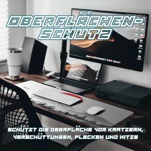 Schreibtischunterlage XXL Mauspad Gaming | Schreibtischunterlage Groß Maus Pad | Großes Mauspad XXL Gaming | Laptop Unterlage Schreibtisch Matte - Mousepad 900x400 mm (Japanische Sonne) Bild 5