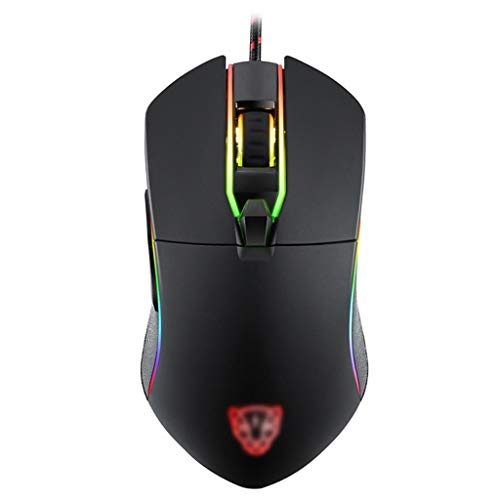 RajoNN Mäuse Kabelgebundene Gaming-Maus, RGB-Hintergrundbeleuchtung, 6-Gang-DPI einstellbar, ergonomische mechanische USB-Computermäuse, für PC-Laptop Bild 1