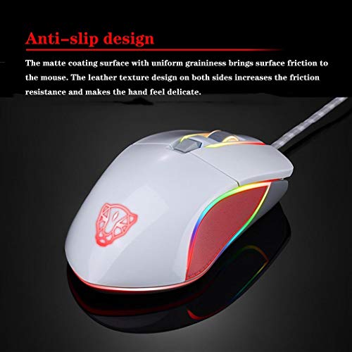 RajoNN Mäuse Kabelgebundene Gaming-Maus, RGB-Hintergrundbeleuchtung, 6-Gang-DPI einstellbar, ergonomische mechanische USB-Computermäuse, für PC-Laptop Bild 3