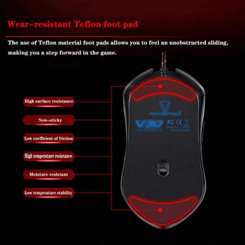 RajoNN Mäuse Kabelgebundene Gaming-Maus, RGB-Hintergrundbeleuchtung, 6-Gang-DPI einstellbar, ergonomische mechanische USB-Computermäuse, für PC-Laptop Bild 5