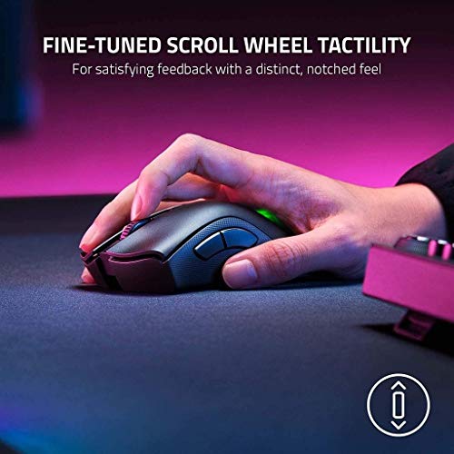 RajoNN Mice Kabellose Gaming-Computermaus, optischer 20K-DPI-Sensor, RGB-Chroma-Beleuchtung, 70 Stunden Akkulaufzeit, 8 programmierbare Tasten, Bluetooth- und USB-Verbindung, für Gamer Bild 3