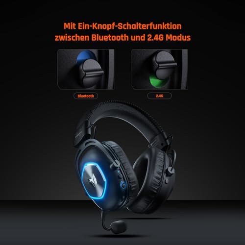 Black Shark BIGBIG Won Gaming-Headset, Surround Sound, Noise Cancelling, Bügelmikrofon mit Flip-Stummschaltung, Ohrpolster mit Kunstleder, PC/Mac/Xbox One/PS4/Nintendo Switch - Schwarz Bild 3