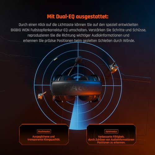 Black Shark BIGBIG Won Gaming-Headset, Surround Sound, Noise Cancelling, Bügelmikrofon mit Flip-Stummschaltung, Ohrpolster mit Kunstleder, PC/Mac/Xbox One/PS4/Nintendo Switch - Schwarz Bild 4
