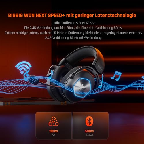 Black Shark BIGBIG Won Gaming-Headset, Surround Sound, Noise Cancelling, Bügelmikrofon mit Flip-Stummschaltung, Ohrpolster mit Kunstleder, PC/Mac/Xbox One/PS4/Nintendo Switch - Schwarz Bild 5