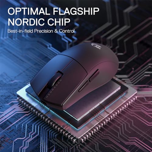 Redragon M916 PRO 3-Modus Wireless Gaming Maus, Hyperschnelle 4K Polling Rate, 49G Ultra-Leicht 26K DPI Maus mit Ergonomischem Natürlichem Griff, Neudefinierbare Makrotasten, Softwareunterstützt Bild 4