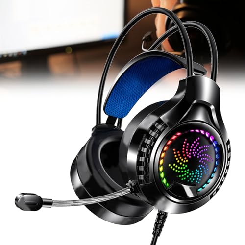 VBESTLIFE USB-Gaming-Headset für PC, Computer-Kopfhörer mit Mikrofon, 7.1-Soundkanal, Dual 3,5 Mm und USB-RGB-Computer-Gaming-Kopfhörer Bild 2