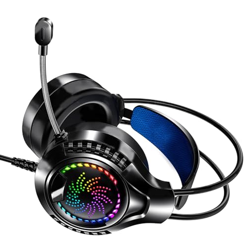 VBESTLIFE USB-Gaming-Headset für PC, Computer-Kopfhörer mit Mikrofon, 7.1-Soundkanal, Dual 3,5 Mm und USB-RGB-Computer-Gaming-Kopfhörer Bild 3