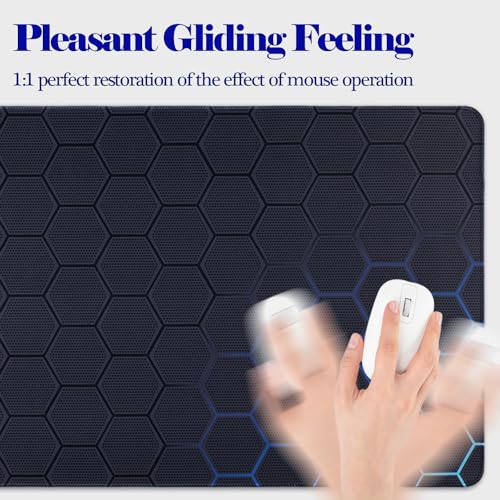 Niviy Gaming Mousepad 800x350mm Mauspad mit geometrischem wabenmuster,Wasserdicht Oberfläche Verbessert Präzision und Geschwindigkeit,rutschfeste Gummibasis Tischunterlage für Büro Zuhause,Blaugrün Bild 4