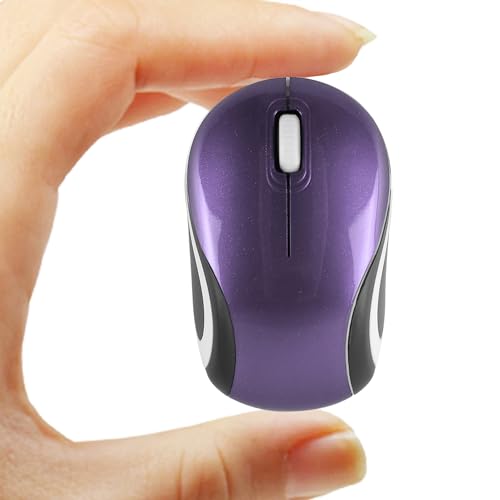 Kabellose Maus Niedliche Mini-Computermaus Kleine Größe Tasche Tragbare Kompakte Reise USB Optische Mäuse 3 Tasten 1000 DPI Kabellose Maus für Laptop PC Computer Notebook Kinder Geschenk (Violett) Bild 1
