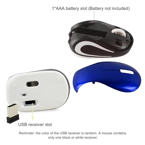 Kabellose Maus Niedliche Mini-Computermaus Kleine Größe Tasche Tragbare Kompakte Reise USB Optische Mäuse 3 Tasten 1000 DPI Kabellose Maus für Laptop PC Computer Notebook Kinder Geschenk (Blau) Bild 6