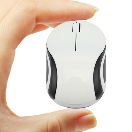 Kabellose Maus Niedliche Mini-Computermaus Kleine Größe Tasche Tragbare Kompakte Reise USB Optische Mäuse 3 Tasten 1000 DPI Kabellose Maus für Laptop PC Computer Notebook Kinder Geschenk (Weiß) Bild 1