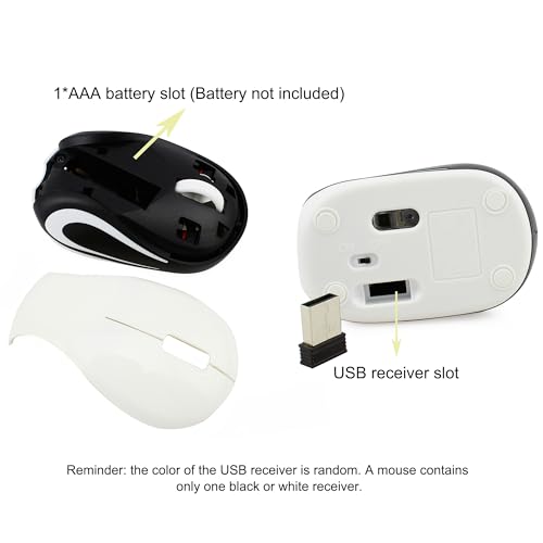 Kabellose Maus Niedliche Mini-Computermaus Kleine Größe Tasche Tragbare Kompakte Reise USB Optische Mäuse 3 Tasten 1000 DPI Kabellose Maus für Laptop PC Computer Notebook Kinder Geschenk (Weiß) Bild 6
