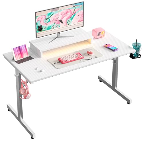 Bestier Kleiner Gaming-Schreibtisch 106,6 cm LED Computerschreibtisch mit Monitorständer, Gamer-Arbeitsstation mit Becherhalter & Headset-Haken für Home-Office, Schlafzimmer, kleine Räum Bild 1