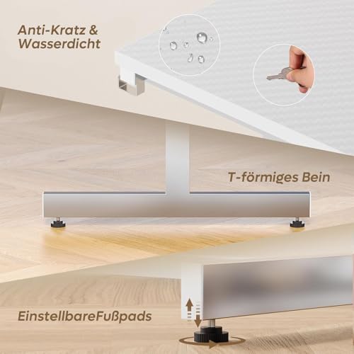 Bestier Kleiner Gaming-Schreibtisch 106,6 cm LED Computerschreibtisch mit Monitorständer, Gamer-Arbeitsstation mit Becherhalter & Headset-Haken für Home-Office, Schlafzimmer, kleine Räum Bild 4