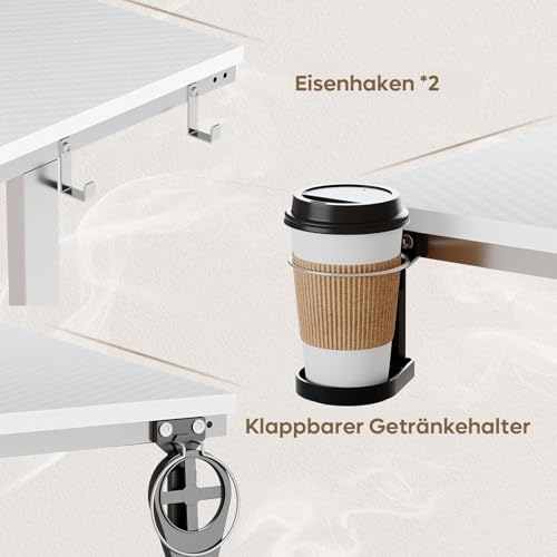 Bestier Kleiner Gaming-Schreibtisch 106,6 cm LED Computerschreibtisch mit Monitorständer, Gamer-Arbeitsstation mit Becherhalter & Headset-Haken für Home-Office, Schlafzimmer, kleine Räum Bild 5