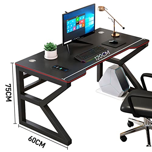 KSTUFF Gaming-Schreibtisch, PC-Computertisch, großer ergonomischer Gaming-Computertisch, Headset-Haken mit robustem Metall- und Holz-Computertisch für Gaming und Büro, Schwarz Vision Bild 2