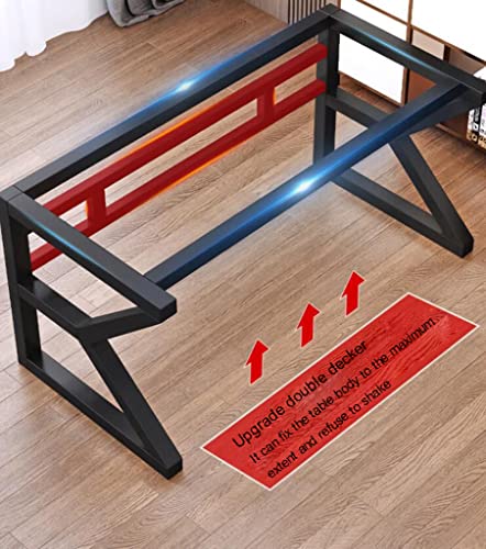 KSTUFF Gaming-Schreibtisch, PC-Computertisch, großer ergonomischer Gaming-Computertisch, Headset-Haken mit robustem Metall- und Holz-Computertisch für Gaming und Büro, Schwarz Vision Bild 3