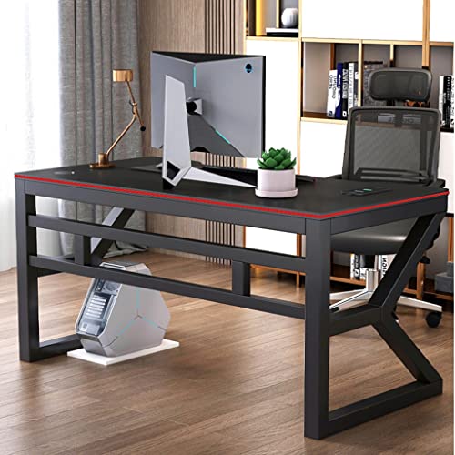 KSTUFF Gaming-Schreibtisch, PC-Computertisch, großer ergonomischer Gaming-Computertisch, Headset-Haken mit robustem Metall- und Holz-Computertisch für Gaming und Büro, Schwarz Vision Bild 4