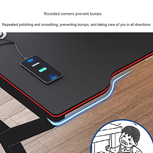 KSTUFF Gaming-Schreibtisch, PC-Computertisch, großer ergonomischer Gaming-Computertisch, Headset-Haken mit robustem Metall- und Holz-Computertisch für Gaming und Büro, Schwarz Vision Bild 5