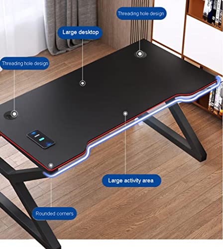 KSTUFF Gaming-Schreibtisch, PC-Computertisch, großer ergonomischer Gaming-Computertisch, Headset-Haken mit robustem Metall- und Holz-Computertisch für Gaming und Büro, Schwarz Vision Bild 7