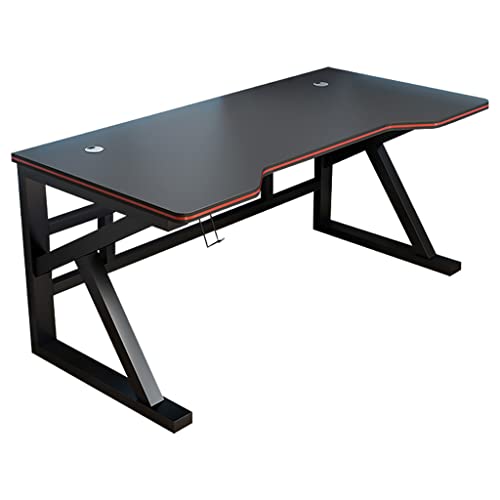 Home Desk Ecktisch Schreibtisch I-förmiger Computertisch, großer ergonomischer Gaming-Computertisch, Headset-Haken – stabiler Computertisch aus Metall und Holz – für Gaming und Büro,Black-L 100CM Bild 1