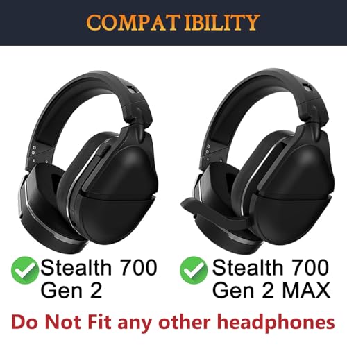 SOULWIT Kühlgel Ersatzpolster Ersatz Ohrpolster für Turtle Beach Stealth 700 Gen 2/700 Gen2 MAX Wireless Gaming Headset, Polster mit EIS-Seide-Stoff, Geräuschisolierung aus Schaum Bild 2