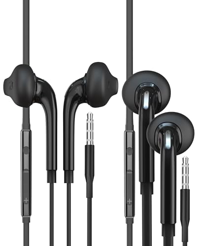 In-Ear-Kopfhörer mit Mikrofon (2 Pack) Kopfhörer mit Kabel Kopfhörer 3,5 mm Klinkenkabel Headphones Gaming Earbuds Sport Headset Musik kompatibel mit Samsung PC PS5 kompatibel mit Huawei Bild 1