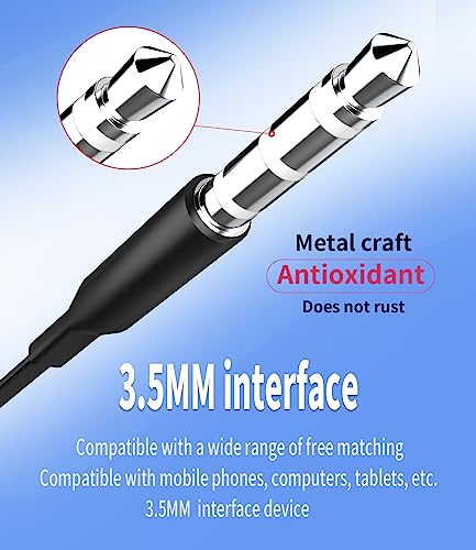 In-Ear-Kopfhörer mit Mikrofon (2 Pack) Kopfhörer mit Kabel Kopfhörer 3,5 mm Klinkenkabel Headphones Gaming Earbuds Sport Headset Musik kompatibel mit Samsung PC PS5 kompatibel mit Huawei Bild 4