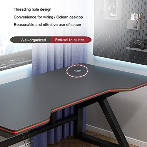 Gaming-Tisch mit komplettem Mauspad, ergonomischer Gaming-Schreibtisch für PC, K-förmiger Computer-Arbeitsplatz, Headset-Haken – robust, weiß L 120 cm (weiß L 80 cm) Bild 4