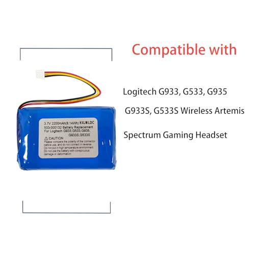 533-000132 ersatz akku Kompatibel mit Logitech G933,G533,G935,G933S,G533S Wireless Artemis Spectrum Gaming Headset Bild 6