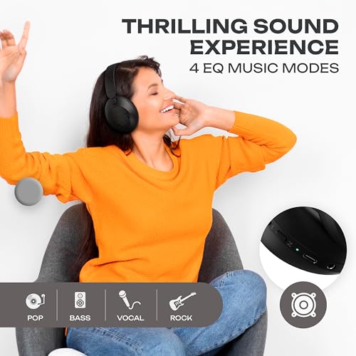 PowerLocus Bluetooth Kopfhörer Over Ear, Kopfhörer Kabellos Bluetooth mit Mikrofon, 70std Spielzeit, HiFi Stereo Tiefer Bass,Faltbares Wireless Headphones für Reisen/Handy/PC Bild 4