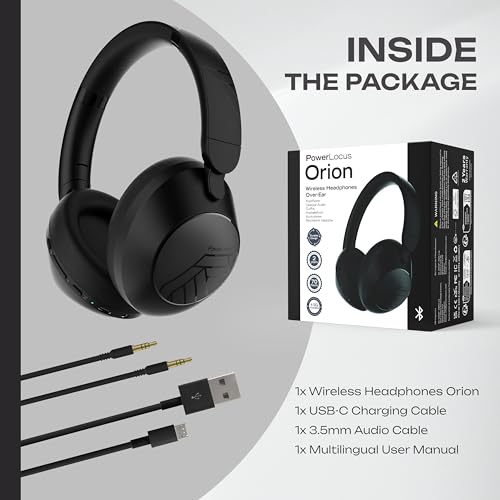 PowerLocus Bluetooth Kopfhörer Over Ear, Kopfhörer Kabellos Bluetooth mit Mikrofon, 70std Spielzeit, HiFi Stereo Tiefer Bass,Faltbares Wireless Headphones für Reisen/Handy/PC Bild 7